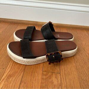 Mia Women’s Carleen Black Cheetah Platform Slip On Wedge Sandals Women’s Size 9